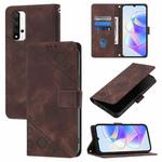 For Honor 20 / 20 Pro / 20s Skin-feel Embossed Leather Phone Case(Brown)