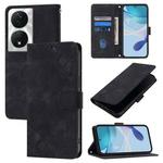 For Honor 90 Smart / X7b 4G / 5G Skin-feel Embossed Leather Phone Case(Black)