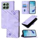 For Honor X6b Skin-feel Embossed Leather Phone Case(Light Purple)