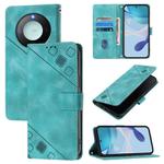 For Honor X9c Smart 5G Global Skin-feel Embossed Leather Phone Case(Green)