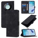 For Honor X9c Smart 5G Global Skin-feel Embossed Leather Phone Case(Black)