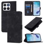 For Honor X8c 4G Global Skin-feel Embossed Leather Phone Case(Black)