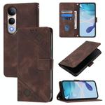 For Honor 400 Lite Skin-feel Embossed Leather Phone Case(Brown)
