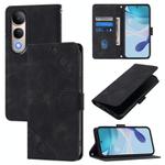 For Honor 400 Lite Skin-feel Embossed Leather Phone Case(Black)
