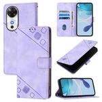 For Honor Play 60 5G Skin-feel Embossed Leather Phone Case(Light Purple)