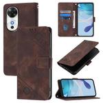 For Honor Play 60 5G Skin-feel Embossed Leather Phone Case(Brown)