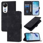 For Honor Play 60 5G Skin-feel Embossed Leather Phone Case(Black)