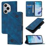 For Honor 400 Pro 5G Global Skin-feel Embossed Leather Phone Case(Blue)