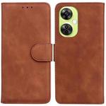 For OnePlus Nord CE 3 Lite/Nord N30 Skin Feel Pure Color Flip Leather Phone Case(Brown)