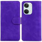 For OnePlus Nord 3 Skin Feel Pure Color Flip Leather Phone Case(Purple)