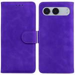 For OnePlus Nord 4 Skin Feel Pure Color Flip Leather Phone Case(Purple)