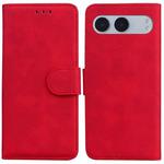 For OnePlus Nord 4 Skin Feel Pure Color Flip Leather Phone Case(Red)