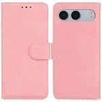 For OnePlus Nord 4 Skin Feel Pure Color Flip Leather Phone Case(Pink)