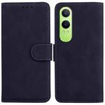 For OnePlus Nord CE4 Lite Skin Feel Pure Color Flip Leather Phone Case(Black)