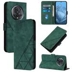 For Honor Magic5 Pro Crossbody 3D Embossed Flip Leather Phone Case(Dark Green)