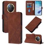 For Honor X9C 5G Global Crossbody 3D Embossed Flip Leather Phone Case(Brown)