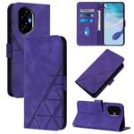For Honor 300 Crossbody 3D Embossed Flip Leather Phone Case(Purple)