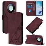 For Honor X9C Smart Global Crossbody 3D Embossed Flip Leather Phone Case(Wine Red)