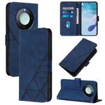 For Honor X9C Smart Global Crossbody 3D Embossed Flip Leather Phone Case(Blue)
