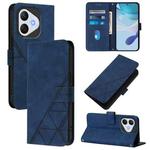 For Honor 400 Lite Global Crossbody 3D Embossed Flip Leather Phone Case(Blue)