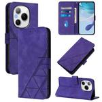 For Honor Power 5G Crossbody 3D Embossed Flip Leather Phone Case(Purple)