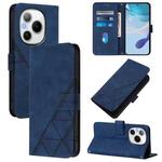 For Honor Power 5G Crossbody 3D Embossed Flip Leather Phone Case(Blue)