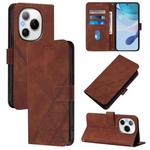 For Honor Power 5G Crossbody 3D Embossed Flip Leather Phone Case(Brown)