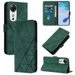 For Honor Play 60 5G Crossbody 3D Embossed Flip Leather Phone Case(Dark Green)