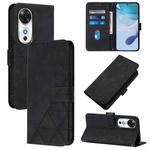 For Honor Play 60 5G Crossbody 3D Embossed Flip Leather Phone Case(Black)
