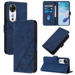For Honor Play 60 5G Crossbody 3D Embossed Flip Leather Phone Case(Blue)