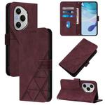 For Honor 400 Pro Global 160.8mm Crossbody 3D Embossed Flip Leather Phone Case(Wine Red)