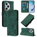 For Honor 400 Pro Global 160.8mm Crossbody 3D Embossed Flip Leather Phone Case(Dark Green)