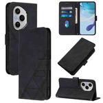 For Honor 400 Pro Global 160.8mm Crossbody 3D Embossed Flip Leather Phone Case(Black)