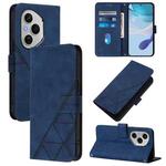 For Honor 400 Pro Global 160.8mm Crossbody 3D Embossed Flip Leather Phone Case(Blue)
