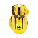 HXSJ G6 10 Keys RGB 12800DPI Tri-mode Wireless Gaming Mouse(Yellow)