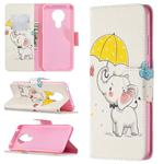 For Nokia 5.3 Colored Drawing Pattern Horizontal Flip Leather Case with Holder & Card Slots & Wallet(Elephant)