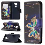 For Xiaomi Redmi Note 9 Colored Drawing Pattern Horizontal Flip Leather Case with Holder & Card Slots & Wallet(Butterfly)