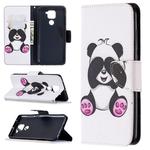 For Xiaomi Redmi Note 9 Colored Drawing Pattern Horizontal Flip Leather Case with Holder & Card Slots & Wallet(Panda)