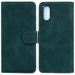 For Sony Xperia 5 V Skin Feel Pure Color Flip Leather Phone Case(Green)