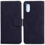 For Sony Xperia 5 V Skin Feel Pure Color Flip Leather Phone Case(Black)
