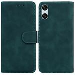 For Sony Xperia 10 VI Skin Feel Pure Color Flip Leather Phone Case(Green)