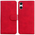 For Sony Xperia 5 VI Skin Feel Pure Color Flip Leather Phone Case(Red)