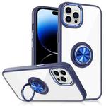 Ring Holder TPU Acrylic Phone Case For iPhone 15 Pro(Blue)