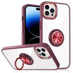 Ring Holder TPU Acrylic Phone Case For iPhone 15 Pro Max(Red)