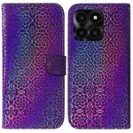 For Honor X6a Colorful Magnetic Buckle Leather Phone Case(Purple)