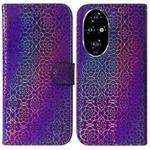 For Honor 200 Pro 5G Colorful Magnetic Buckle Leather Phone Case(Purple)