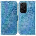 For Honor 200 Lite Global Colorful Magnetic Buckle Leather Phone Case(Blue)