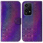 For Honor 200 Lite Global Colorful Magnetic Buckle Leather Phone Case(Purple)