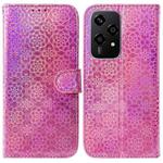 For Honor 200 Lite Global Colorful Magnetic Buckle Leather Phone Case(Pink)
