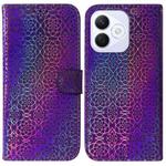 For Honor X60i Colorful Magnetic Buckle Leather Phone Case(Purple)